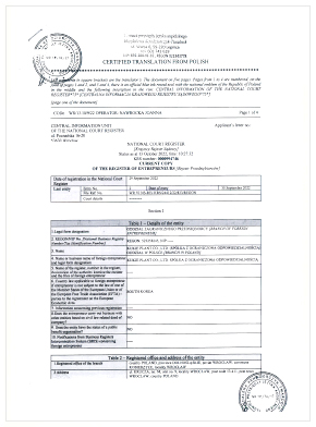 폴란드 사업자등록증